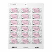RSVP Glitter Sweet 16th Pink Silver Etiket (Full Sheet)