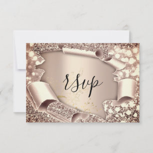 RSVP Glitter Vrijgezellenfeest Roos Gold Floral