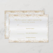 RSVP Gold Confetti en White Satin (Voorkant / Achterkant)