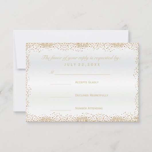 RSVP Gold Confetti et White Satin (Devant)