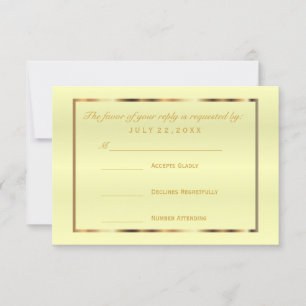 RSVP Gold et Pale Yellow Satin
