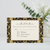 RSVP Gold Floral Damask Faux Mariage Parties scint (Debout devant)