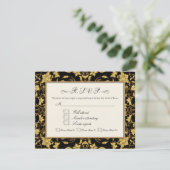 RSVP Gold Floral Damask Parties scintillant Mariag (Debout devant)