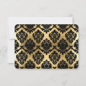 RSVP Gold Leaf Look Damask Scroll Mariage officiel (Dos)
