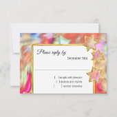 RSVP Gold Star Abstracte rode stropdas Dye Kaart (Voorkant)