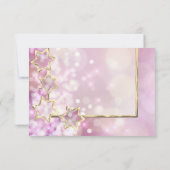 RSVP Gold Star Roze Bokeh Lights Kaart (Achterkant)