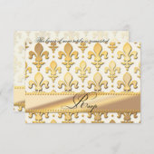 RSVP Gold Wedding Jubileum, Fleur de Lis (Voorkant / Achterkant)