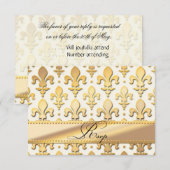 RSVP Gold Wedding Jubileum, Fleur de Lis Kaartje (Voorkant / Achterkant)