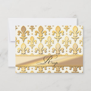 RSVP Gold Wedding Jubileum, Fleur de Lis Kaartje