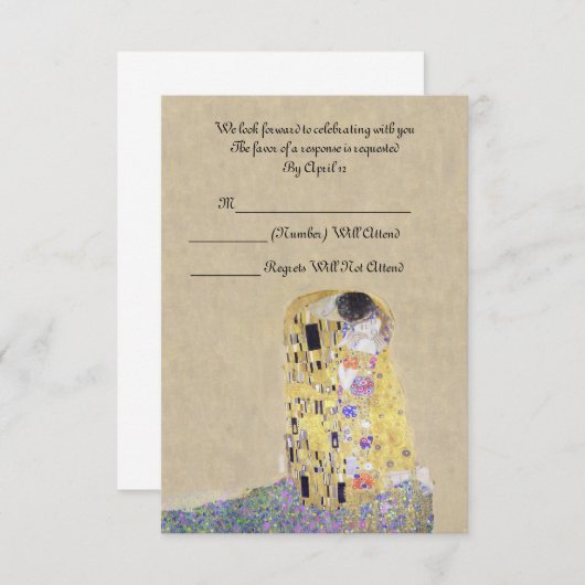 RSVP Golden Wedding Jubileum Klimt (Voorkant / Achterkant)