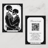 RSVP Gotische Skeletten Tot de Dood Huwelijk QR-co Informatiekaartje (Voorkant / Achterkant)