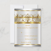 RSVP Goud Zilver Wit en Goud Plaque Feest Kaartje (Achterkant)