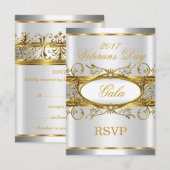 RSVP Goud Zilver Wit en Goud Plaque Feest Kaartje (Voorkant / Achterkant)