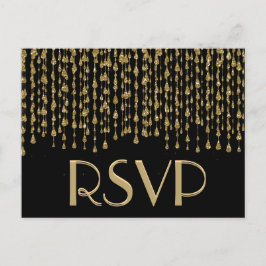 RSVP | Gouden vallende sterren Uitnodiging Briefkaart
