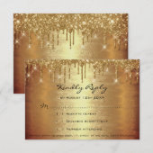 RSVP gouttes d'or paillettes mariage bride Showe (Devant / Derrière)