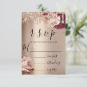 RSVP Gouttes Mariage Marsala Florales Rose (Debout devant)