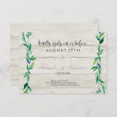 RSVP Grey Wood Laurel Leaf Typographie moderne (Devant / Derrière)