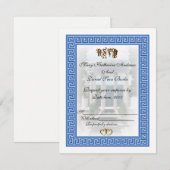 RSVP Grieks Sleutel ontwerp Kaartje (Voorkant / Achterkant)