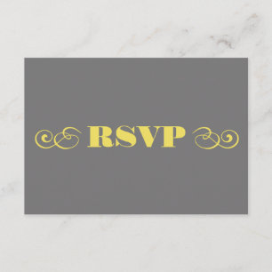 RSVP grijs en geel huwelijk Kaartje