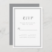 RSVP Grijs Wit Eenvoudig Modern Minimalist (Voorkant / Achterkant)