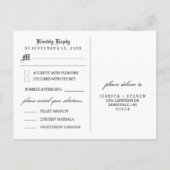 RSVP Halloween Mariage gothique MENU PostCard (Dos)