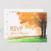 RSVP herfst Sinaasappel Matching RSVP Bruiloft Bri Uitnodiging Briefkaart (Voorkant / Achterkant)