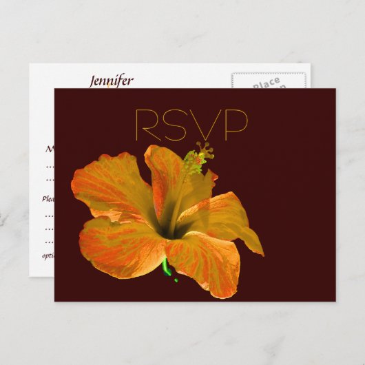 RSVP herfstkleuren bruiloft Uitnodiging Briefkaart (Voorkant / Achterkant)