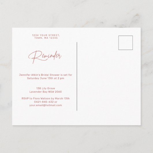 RSVP-herinneringsbrief Wavy Border RSVP Briefkaart (Achterkant)