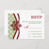 RSVP Hiver Mariage Cranberry Lumière Sage (Devant / Derrière)