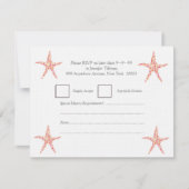 RSVP Honeysuckle Peach Starfish Beach Invitation (Devant)