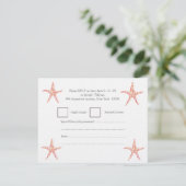 RSVP Honeysuckle Peach Starfish Beach Invitation (Debout devant)