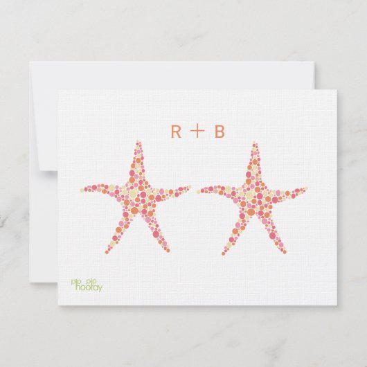 RSVP Honeysuckle Peach Starfish Beach Invitation (Dos)