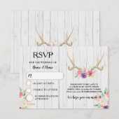 RSVP Huwelijk Rustieke Geweien Herten Kaarten Uitn (Voorkant / Achterkant)