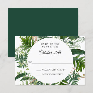 RSVP Huwelijk Wilde Varens Bosblad Loof Kaart