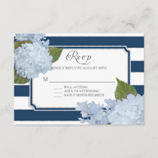 RSVP Hydrangea Moderne Elegant Marine Blancs