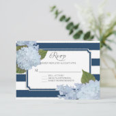 RSVP Hydrangea Moderne Elegant Marine Blancs (Debout devant)