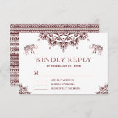 RSVP indien henné bourguignon élégant (Devant / Derrière)