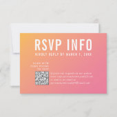RSVP INFO CARD code qrcode jaune rose moderne (Devant)