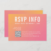 RSVP INFO CARD code qrcode jaune rose moderne (Devant / Derrière)