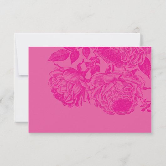 RSVP INFO KAART moderne bloemen roze qrcode (Achterkant)