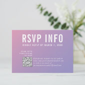 RSVP INFO KAART moderne paarse roze qrcode (Staand voorkant)