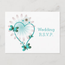 RSVP Insert Briefkaart Mint Butterfly Heart