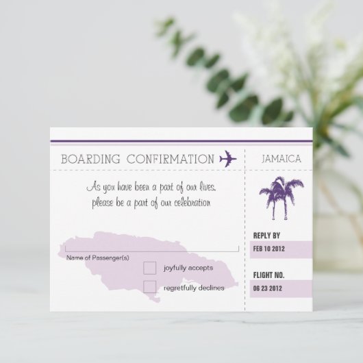 RSVP Instapkaart NAAR JAMAICA (Staand voorkant)