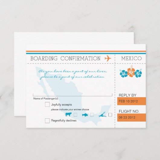 RSVP instapkaart naar MEXICO (Voorkant / Achterkant)