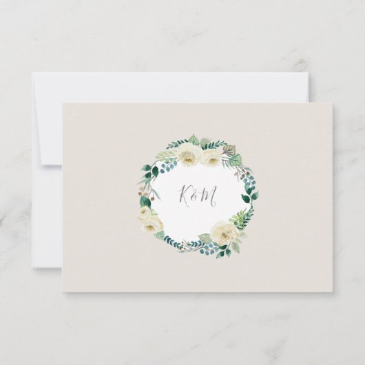 RSVP Ivory Roos Floral BOHO Leaf Wreate Waterverf (Achterkant)