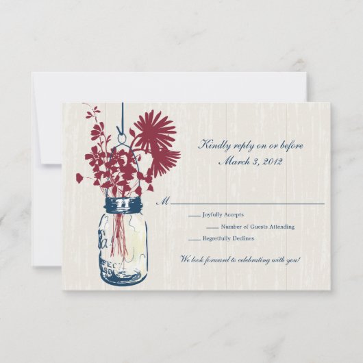 RSVP Jar Mariage Rustique Suspendu (Devant)