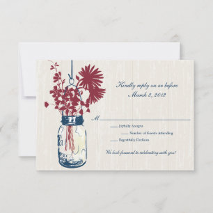 RSVP Jar Mariage Rustique Suspendu