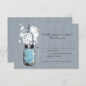 RSVP Jar Mason Suspendu Mariage Rustique (Devant / Derrière)