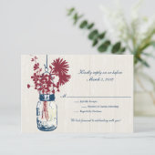 RSVP Jar Mason Suspendu Mariage Rustique (Debout devant)