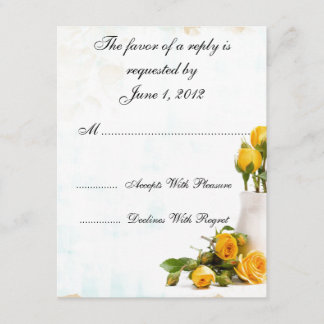 RSVP jaune roses invite mariage